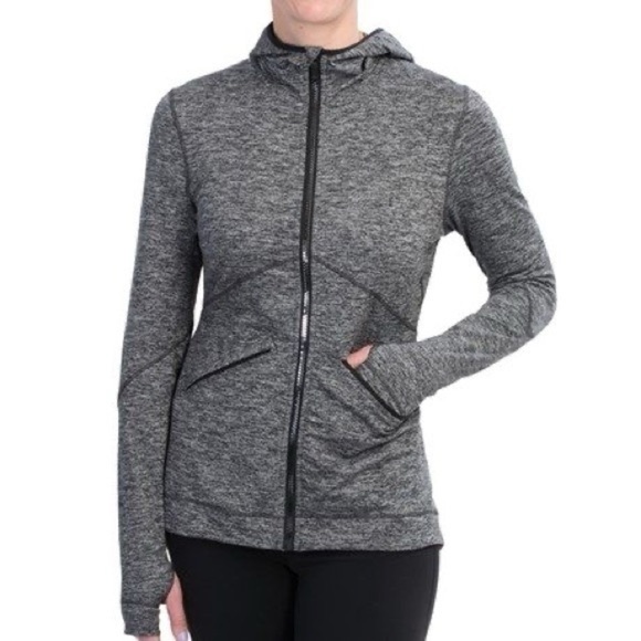 Brooks Women’s XS Activewear Utopia Thermal lII Zip Up Hoodie Heathered Grey EUC - Picture 15 of 15